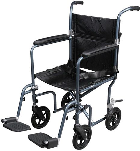 Drive Medical RTLFW19RW-RD Flyweight Lightweight Red Transport Wheelchair with Removable Wheels; 30% less than traditional transport chairs; 8