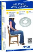 Drive Medical RTLPC23245 Inflatable Vinyl Ring Cushion; Helps provide both support and comfort when sitting for long periods; Inflation or deflation is easy with the convenient push-pull valve; Easy to clean; Dimensions 13" diameter (33 cm), 3" (7.6 cm) high when inflated; UPC 822383246307 (DRIVEMEDICALRTLPC23245 RTL-PC23245 RTLPC-23245) 