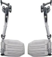 Drive Medical STDSF-TF Chrome Swing Away Footrests with Aluminum Footplates; Aluminum Footplates; Chrome extensions; For use with Sentra 20", 22", and 24"; For use with Sentra EC 20", 22", and 24"; For use with Wheeled Bedside Commode; Tool Free Installation; UPC 822383117713 (DRIVEMEDICALSTDSFTF STDSFTF STDSF TF)  