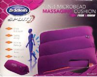 Dr. Scholl's DRMA8006 Microbead 2-in-1 Massaging Cushion, Purple; Cushion provides mid/lower back support; Fold and sip up for roll cushion that easily slides under feet, neck or back for extra comfort; Perfect for a soothing massage; Lightweight and portable for use in home, office, or extended plane or car rides; Requires 2 "AA" batteries (included); UPC 630623080068 (DR-MA8006 DRM-A8006 DRMA-8006 DRMA 8006) 