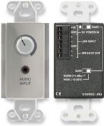 Radio Design Labs RDL-DSPA3 3.5 Watt Audio Amplifier; Wall-Mounted Amplifier with 2 Inputs; Balanced Input on the Rear Panel; Mini-Jack Input on the Front Panel; Automatic Switching Between Inputs; Input: 2 x 20 kOhms balanced or unbalanced bridging; Minimum Input Level: +18 dBu (balanced, maximum gain), -19 dBV (unbalanced mini-jack, maximum gain); Maximum Input Level: +22 dBu (low input sensitivity), +4 dBu (high input sensitivity) (DSPA3 DS-PA3 DS-PA3 BTX) 
