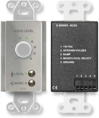 Radio Design Labs DS-RCX10R Remote Volume Control for RCX-5C, Mounts in individual room to control audio level, Ideal for systems not using a music source, Optical rotary encoder with LED readout for setting audio level, One or two RCX 10R units may be connected in the same room, Dimensions: 4.1 x 1.3 x 0.9