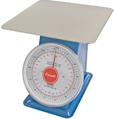 Escali DS13260P Mercado Dial Scale with Plate, 132 lb / 60 kg Capacity, Pounds, kilograms Measuring units, 1.0 pound, 0.2 kilogram Increments, Shatter proof dial cover with stainless steel ring, Steel construction, UPC 065235008931 (DS13260P DS-13260P DS 13260P)
