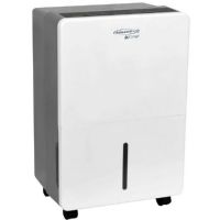 SoleusAir DS1-45E-101 45-Pint Portable Dehumidifier in White/Gray; Portable dehumidifier removes up to 45 pints of moisture per 24 hours; MyHome Mode offers preprogrammed humidity levels for basement, living and sleeping spaces; Continuous Mode with garden hose connector offers continuous low-level drainage (garden hose NOT included); UPC 840505402004 (DS145E101 DS145E-101 DS1-45E101 DS1-45E-101) 