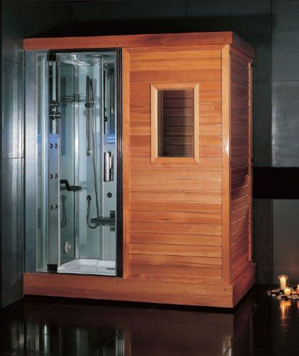 Ariel Platinum DS201 Steam Shower, Steam / Dry sauna combo unit (220v), Computer control panel with timer, Steam sauna (3KW generator), Dry sauna (3KW heater), Heat rocks and water bucket included, Two sliding doors between shower and sauna room (heat protection), Acupuncture body massage jets, Handheld showerhead, Overhead rainfall showerhead (DS-201 DS 201)