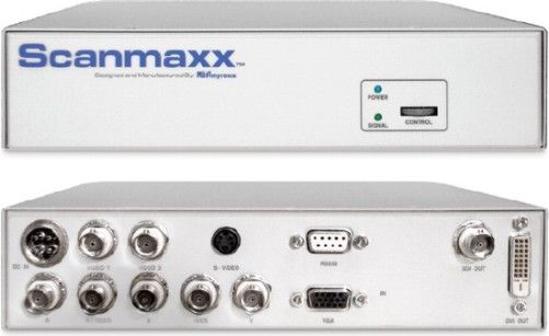 ScanMaxx DS2165MP Autosync Upscan/Downscan Video Signal Converter, Resolution From 525 to 1600, Scanning Frequency (Analog) (H)15.7 - 90 kHz / (V)50 Hz  120 Hz, Video Signal Input 15-Pin D-Sub 5 BNC Accepts all configs from 1 BNC - 5 BNC, Supports Analog Interlaced and Non-interlaced Progressive, Termination Switch 75 ohm On/Off (DS-2165MP DS 2165MP DS2165-MP DS2165 MP)