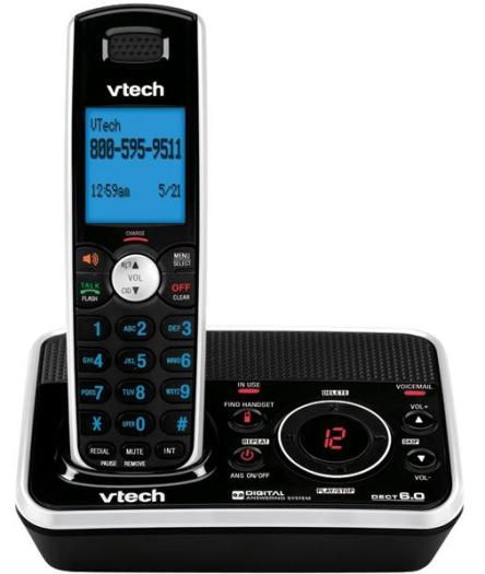 Vtech DS6221 DEC T6.0 Cordless Phones with Answering System- Single Handset System, Interference free, Digital answering system, Handset speakerphone, Caller ID/call waiting, Stores 50 calls, Interference free for crystal clear conversations, Protect yourself from identity theft with digital security, 14 Minutes of recording time, Answering system available from handset, 50 name and number phonebook directory, Intercom between handsets (DS-6221 DS 6221)