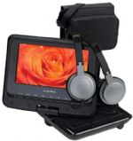 Audiovox DS7321PK 7 inch swivel screen portable DVD player kit; Swivel display - 270 degree rotation; 2 hour playback; Internal rechargeable Li-polymer battery; 16:9 aspect ratio; 480 x 234 resolution; Remote control; Built-in stereo speakers; 3.5mm headphone jack; Audio/video output; Disc playback: DVD, CD MP3, JPEG; UPC 044476079900 (DS7321PK DS7-321PK) 