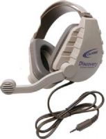 Califone DS-8VT Discovery Stereo Binaural Headset with 3.5mm To Go Plug 3' Cord and Electret Microphone, Gray/Beige, Rugged plastic headstrap with recessed wiring for safety, Fully adjustable headband & comfort sling fits all sizes, Noise-reducing earcups decrease external ambient noise, Volume control conveniently located on ear cup, UPC 610356831571 (DS8VT DS 8VT DS8-VT DS8 VT) 