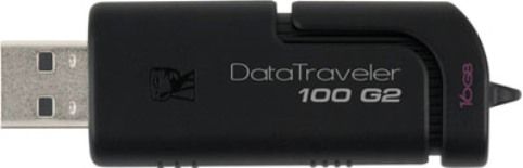 Kingston DT100G2/16GBZ Datatraveler 100 G2 USB 2.0 Flash Drive, Hi-Speed USB Interface Type, 16 GB Storage Capacity, 10 MB/s read - 5 MB/s write Speed Rating, USB 2.0 Interface Specification Compliance, Retractable connector Features, 1 x Hi-Speed USB - 4 pin USB Type A Interfaces, Microsoft Windows 2000 SP4, Linux 2.6.x or later, Microsoft Windows Vista / XP / 7, Apple MacOS X 10.5.x or later OS Required, UPC 740617179170 (DT100G216GBZ DT100G2-16GBZ DT100G2 16GBZ)