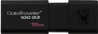 Kingston DT100G3/16GB USB 3.0 DataTraveler 100 G3 16GB Flash Memory; Fast speeds, large capacities and impressive performance; Stylish black-on-black, sliding cap design; Ideal USB 3.0 starter storage device; Next-generation portable storage now; Transfer music, video and more – quickly and easily; UPC 740617211702 (DT100G316GB DT100G3-16GB DT100G3 16GB DT-100G3/16GB) 