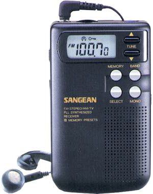 Sangean DT-200V AM/FM/TV Portable Radio, PLL synthesized Tuning, TV Channels 2-13, 19 Memory presets, Auto-scanning, Built-in speaker (DT 200V, DT200V, DT200)