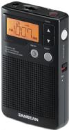 Sangean DT-200X FM-Stereo / AM Pocket Receiver with Built-in Speaker, Black; PLL synthesized tuning system; 19 random preset stations; LCD display; Auto seek station; Selectable stereo / mono switch; Stereo earphone jack; Low battery indicator; 90 minute auto shut off; DBB (Dynamic Bass Boost); Lock switch; My favorite stations; Built-in speaker; Built-in clock;  Dimensions 2.5" x 4.2" x 1.2"; Weight 1 lbs; UPC 729288022008 (SANGEANDT200X SANGEAN DT200X DT 200X DT-200X) 