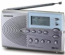 Sangean DT-220V AM/FM Stereo Pocket Size Radio with Self-Storage Headphones, Continuous shortwave coverage, Digital clock with alarm, Alarm volume increases gradually (DT 220V DT 220 V DT220V DT220)