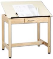 Shain DT-2A30 One-Piece Drawing Table 30"h Whit Small Drawer, Durable and eco-friendly UV finish, Tops are constructed of plastic laminate, Soft close tops prevent injury to fingers, Table has solid 2.25" maple legs and aprons, Fully adjustable 0.75" almond colored plastic laminate top with a soft close feature, One-piece top measures 36"w x 24"d, UPC 844246001465 (SHAINDT2A30 SHAIN DT2A30 DT 2A30 DT2 A30 DT2A 30 SHAIN-DT2A30 DT-2A30 DT2-A30 DT2A-30) 