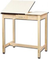 Shain DT-2SA30 Two-Piece Drawing Table 30", With Small Drawer; Durable and eco-friendly UV finish; Constructed of solid maple with 2.25" maple legs; Tops are constructed of plastic laminate; Soft close tops prevent injury to fingers; Choice of height; Two-piece tabletop 24" x 36"; 0 to 90 degree angle adjustment; Fully adjustable 0.75" Melamine top (SHAINDT2SA30 SHAIN DT2SA30 DT 2SA30 DT2 SA30 DT2SA 30 DT-2SA30 DT2-SA30 DT2SA-30) 