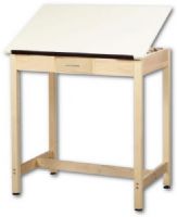 Shain DT-3A37 One-Piece Drawing Table 37" h With Small Drawer, Table has solid 2.25" maple legs and aprons, Fully adjustable 0.75" almond colored plastic laminate top with a soft close feature, One-piece top measures 36"w x 24"d, Finished with an earth friendly UV finish, 37"h table includes a small drawer, 13"W x 20.5"D x 2"H center drawer, Laminate tabletop surface, Solid wood apron7 (SHAINDT3A37 SHAIN DT3A37 DT 3A37 DT3 A37 DT3A 37 SHAIN-DT3A37 DT-3A37 DT3-A37 DT3A-37) 