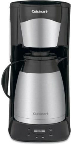 Cuisinart DTC-975BKN Programmable Thermal Coffeemaker, Classic design with stainless accents, Fully automatic with 24-hour programmability, 12 (5 oz) cup double-wall insulated stainless steel carafe, Patented Brew Through & Pour Through Lid that keeps air out and coffee fresh and hot for hours, Automatically shuts off and sounds a 