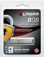 Kingston DTLPG2/8GB DataTraveler Locker+ G2 8GB USB Flash Drive, 10MB/s Read and 5MB/s Write Speed, Hardware encryption, Superior password protection, Works interchangeably between Mac OS X and Windows systems, Drive locks down and reformats after 10 invalid login attempts, Durable metal casing with built-in key loop, UPC 740617202076 (DTLPG28GB DTLPG2-8GB DTLPG2 8GB) 