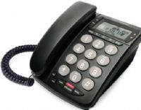 DTI Telecom DTP215BLK Corded Desk Phone, Black, 14-digit liquid crystal LCD display, 3 one touch speed dial buttons, 10 two touch speed dial memories, Speakerphone system, Ringer & receiver volume controls, Supports 4 languages (English, French, Spanish, Italian), Supports FSK system, Type II call waiting caller ID stores ID information for up to 90 calls (DTP-215BLK DTP 215BLK DTP215-BLK DTP215 BLK) 