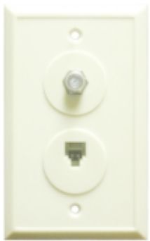 Pro Brand DTVWP-91W Wall Plate Speciality with F81 Conector & RJ11 Phone Jack, White, 3GHz, DirecTV Approved, Individually bagged with mounting screws (DTVWP-91(W) Eagle Aspen DTVWP-91W DTVWP91W DTVWP 91 W)