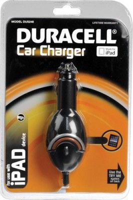 Duracell DU5248 Car Charger, Designed Specifically For iPad, Convenient LED Power Indicator, Charge Your iPad In The Car On The Go, UPC 680988520488 (DU-5248 DU 5248)