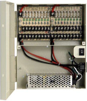 LTS DV-AT1210A-D10 Power Distribution Box with 18 Channel, 12VDC Output, 10 amp @ 12VDC supply current, 9 Fused protected outputs, Output Fused are rated @ 3.0 amp, 110~220VAC 60Hz input, AC Power Switch, Power LED indicator, Power core Included, Agency Listings UL/CUL (DVAT1210AD10 DVAT1210A-D10 DV-AT1210AD10 AT1210A-D10 AT1210-D10)