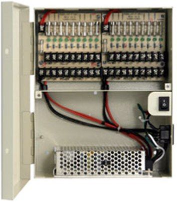 LTS DV-AT1212A-D18 Power Distribution Box with 18 Channel, Heavy-duty metal case for surface mount with LED indicators for each output on the front panel, 12V DC 12A Output, 110~220VAC 60Hz input, 18 Fused protected outputs, one for each channel (DVAT1212AD18 DVAT1212A-D18 DV-AT1212AD18 AT1212A-D18)