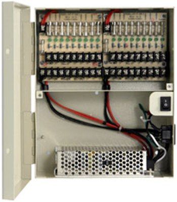 LTS DV-AT1215A-D10 Power Distribution Box with 18 Channel, 2VDC Output, 18 amp @ 12VDC supply current, 18 Fused protected outputs, Output Fused are rated @ 3.0 amp, 110~220VAC 60Hz input, AC Power Switch, Power LED indicator, Power core Included, Agency Listings UL/CUL (DVAT1215AD10 DVAT1215A-D10 DV-AT1215AD10 AT1215A-D10 AT1215-D10)