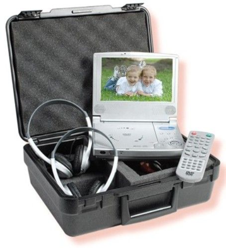 Califone DVD50-PLC Portable DVD Player With Case And Two Headphones; Rugged foam-lined carry and storage case; Convenient top loading DVD player ideal for classroom use and plays all popular formats with bright 7 screen; Full function remote control (batteries included), Two lightweight stereo headphones connect to player with audio splitter jack, UPC 610356594117 (DVD50PLC DVD50 PLC DVD50-PLC DVD50)