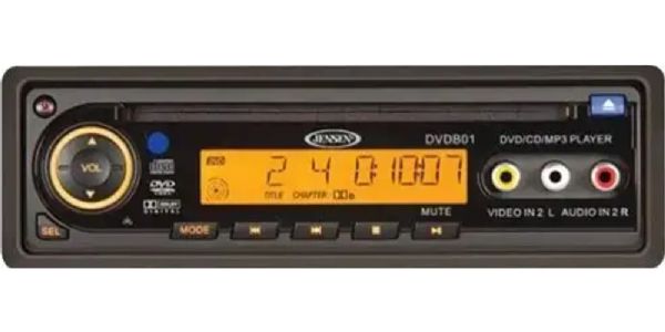 Jensen DVDB01 Dvd Player 12v; DIN Mount; Positive amber colored LCD for improved daylight viewing; Single DVD/CD playback (Supports DVD, VCD, CD-DA, MP3, WMA formats); Parental lock; Clock; Volume and mute controls; EQ presets classical, pop, rock (DVD-B01 DVD B01)