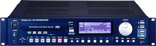 Tascam DV-RA1000HD High-Definition Stereo Master Recorder with 60GB Hard Drive, High-quality stereo recording at up 192kHz/24-bit or DSD format, Records to Built-in 60GB hard drive, DVD+RW, CD-R/RW media, Archives to DVD-R, DVD-RW, DVD+R and DVD+RW discs (DVRA1000HD DV RA1000HD DVR-A1000HD DV-RA1000 DVRA1000)