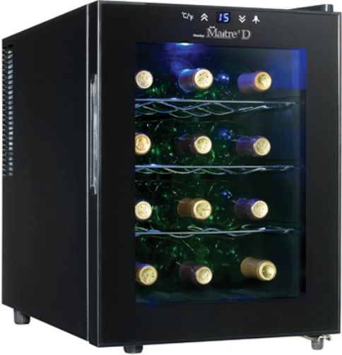 Danby DWC1233BL-SC Countertop Wine Cooler, Black, 12 bottle capacity countertop wine cellar, Sleek midnight black finish with clear glass door, Features energy efficient semi-conductor cooling technology, Eco-friendly design does not use refrigerants, Silent operation and no vibration to disturb the wine (DWC1233BLSC DWC1233BL SC DWC-1233BL-SC DWC 1233BL-SC)