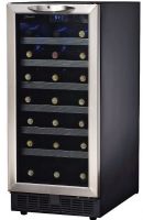 Danby DWC518BLS Silhouette Series Built-in Dual Zone Wine Cellar, 24", 51 Bottles - 5.1 Cu. Ft. Capacity, Dual for Red and White Wine Storage Temperature Zones, Digital Thermostat, Tempered with Stainless Steel Frame and Handle Glass Door, Stainless Steel Trimmed Black Wood Shelves, 39°F ~ 64°F Temperature Range, Cool Blue LED Interior Light, Black and Stainless Steel Color (DWC 518BLS DWC-518BLS DWC518 BLS DWC518-BLS) 