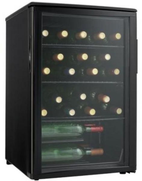Danby DWC257BL Wine Cooler, 25 bottle free standing wine cooler, Programmable temperature range of 6C ~ 14C - 42.8F ~ 57.2F, Interior LED light illuminates without the heat of an incandescent bulb, 2 sliding black wire shelves, 1 staggered shelf, Tempered glass door with black door trim, Scratch resistant work top: an excellent place to store wine accessories, Black Color (DWC 257BL DWC-257BL DWC257-BL DWC257 BL)