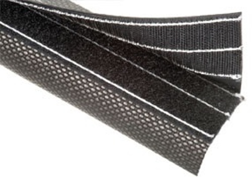 Techflex DWG1.38BK Gator Wrap Heavy Duty Abrasion Sleeve With Easy On, Easy Off Hook and Loop Closure 1 3/8 inch Black; Proprietary Abrasion Fabric; Extreme, Oversized Hook And Loop Closure; Very Puncture and Tear Resistant; Resistant to Water and Petroleum; Sheds Surface Moisture; Wall Thickness: 0.05; Hook and Loop: 1; Width: 1/4; Bulk Spool: 75 feet; Shop Spool: 25 feet; Available Colors: Black; Lbs/100 feet: 15.54 (DWG138BK DWG1.38BK)