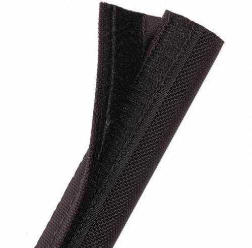Techflex DWN6.00BK Dura-Wrap Heavy Duty Wraparound Hook and Loop Sleeving. 6 inch, Black; 8500 Cycles; Tightly Woven Ballistic Nylon Construction; Heavy Duty, Oversized Hook and Loop Closure; Repels Liquids; Easy Retro Fit Installation; Wall Thickness +/-0.005