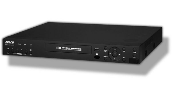 Pelco DX4104-2000 Four Channel 2 TB Digital Video Recorder; 4 looping analog channels; H.264 hardware compression; Up to 704 x 480 (NTSC), 704 x 576 (PAL) recording resolution; Up to 120 (NTSC)/100 (PAL) images per second (ips) recording rate at 352 x 240/352 x 288 resolution for NTSC/PAL respectively; Independent channel resolution, quality, and frame rate settings; (PELCODX41042000 PELCO DX41042000 DX4104 2000 DX4104-2000)