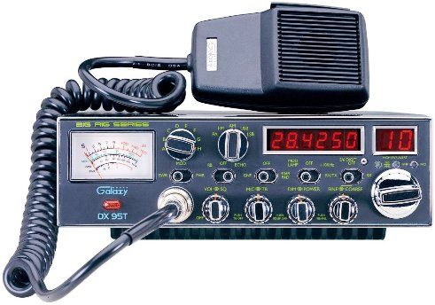 Galaxy DX 95T2 CB Radio 10 Meter Amateur Mobile Transceiver With Built-in Frequency Counter & StarLite Face Plate, Retro-look red modulation lamp (with On/Off switch) flickers like the old neon lamps of the Fifties and Sixties, Variable power output control, Red channel and frequency digits (DX95T2 DX-95T2 DX95T DX-95T)