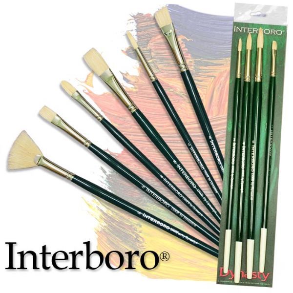 Dynasty FM10584 Interboro Bristle Oil & Acrylic Brush Flat 16; Excellent for heavy bodied oils and acrylics; Made with the finest pure white Chungking bristles, interlocking construction and long natural flag to move heavy bodied products flawlessly; Long nickel-plated seamless ferrules are double crimped to ensure adhesion; UPC 018376062461 (DYNASTYFM10584 DYNASTY-FM10584 INTERBORO-FM10584 PAINTING)