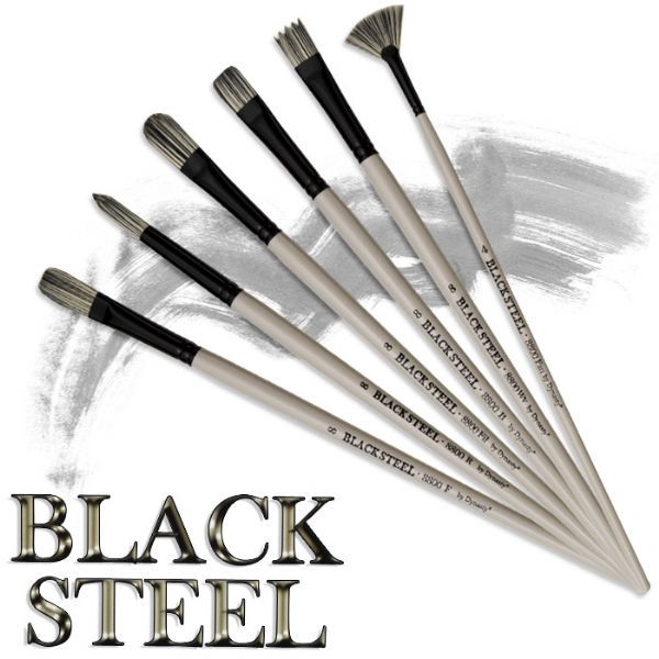 Dynasty FM22815 Black Steel Synthetic Oil/Acrylic Brush Flat 10; These long brushes feature the strength of bristle in a super strong synthetic; Strong enough to push heavy body mediums yet flexible enough for fluid stroke work; Water-resistant, matte slate gray barrels with anti-glare, matte black, chrome plated, double crimped Hollander ferrules; Series 8800; Flat, size 10; Shipping Weight 0.06 lb; UPC 018376228157 (DYNASTYFM22815 DYNASTY-FM22815 BLACK-STEEL-FM22815 PAINTING)