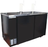 Beverage Air DZ58-1-B Dual Zone Bar Mobile, Black, 23.8 cu.ft. capacity, 3/4 Horsepower, Four 1/6 of Kegs, 50 7/8" Clear Door Opening, 50 1/2" Depth With Door Open 90°, 2 independent compartments that allow independent temperatures in each section, 2" stainless steel top standard, Solid doors are self-closing and include key locks (DZ581B DZ58-1B DZ581-B DZ58-1 DZ58) 