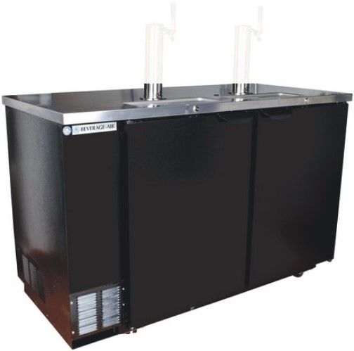 Beverage Air DZ58-1-B Dual Zone Bar Mobile, Black, 23.8 cu.ft. capacity, 3/4 Horsepower, Four 1/6 of Kegs, 50 7/8