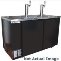 Beverage Air DZ58-1-B-1-1 Dual Zone Bar Mobile with Two Solid Pull Out Keg Drawers and (2) Two Tap Towers, Black, 23.8 cu.ft. capacity, 3/4 Horsepower, 2" stainless steel top standard, 2 independent compartments that allow independent temperatures in each section, LED Lighting standard with manual on/off switch (DZ581B11 DZ58-1B1-1 DZ581-B-1-1 DZ581-B-11 DZ58-1B1-1 DZ58) 