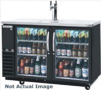 Beverage Air DZ58G-1-B-1 Dual Zone Bar Mobile with One Glass Door Right, Two Epoxy Coated Shelves, One Solid Pull Out Keg Drawer and One Two Tap Tower On Left, Black, 23.8 cu.ft. capacity, 3/4 Horsepower, 50 7/8" Clear Door Opening, 50 1/2" Depth With Door Open 90°, 2 independent compartments that allow independent temperatures in each section (DZ58G1B1 DZ58G-1B-1 DZ58G1-B1 DZ58G-1-B DZ58G-1 DZ58G) 