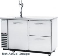 Beverage Air DZ58G-1-S-PWD-1 Dual Zone Bar Mobile with Glass Door, One Solid Pull Out Keg Drawer, One Two Tap Tower On Left and Pull Out Wine Drawers On Right, Stainless Steel, 23.8 cu.ft. capacity, 3/4 Horsepower, 50 7/8" Clear Door Opening, 50 1/2" Depth With Door Open 90°, 2" stainless steel top standard (DZ58G1SPWD1 DZ58G-1S-PWD-1 DZ58G-1-SPWD-1 DZ58G-1-S-PWD DZ58G-1-S DZ58G-1 DZ58G) 