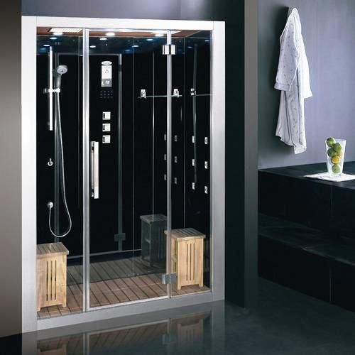 Ariel Platinum DZ972F8B Steam Shower, Black, ETL listed (US & Canada electrical safety) 220v, Computer control panel with timer, Steam sauna (6KW generator) with cleaning function Acupuncture body massage jets, Handheld showerhead, Overhead rainfall showerhead, Chromatherapy (colored mood lights), Aromatherapy (scented oils), Ventilation fan (DZ972F8-B DZ972F8 DZ-972F8B DZ972-F8B)