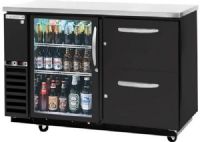 Beverage Air DZD58G-1-B-2 Dual Zone Bar Mobile with One Glass Door On Left with Two Epoxy Coated Shelves On Left and Two Solid Wire Drawers On Right, Black, 23.8 cu.ft. capacity, 3/4 Horsepower, 50 7/8" Clear Door Opening, 50 1/2" Depth With Door Open 90°, 2 independent compartments that allow independent temperatures in each section (DZD58G1B2 DZD58G-1B-2 DZD58G1-B2 DZD58G-1-B DZD58G-1 DZD58G) 