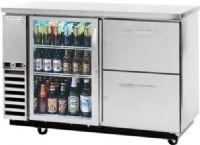 Beverage Air DZD58G-1-S-2 Dual Zone Bar Mobile with One Glass Door On Left with Two Epoxy Coated Shelves On Left and Two Solid Wire Drawers On Right, Stainless Steel, 23.8 cu.ft. capacity, 3/4 Horsepower, 50 7/8" Clear Door Opening, 50 1/2" Depth With Door Open 90°, 2 independent compartments that allow independent temperatures in each section (DZD58G1S2 DZD58G-1S-2 DZD58G1-B2 DZD58G-1-S DZD58G-1 DZD58G) 
