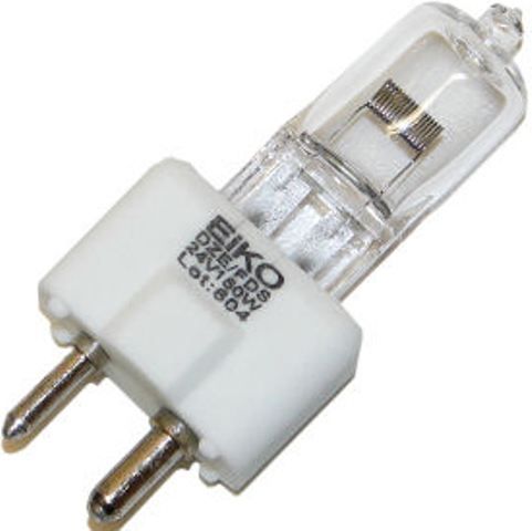 Eiko DZE/FDS model 49451 Projector Light Bulb, 24 Volts, 150 Watts, 4600 Lumens, C BAR 6 Filament, 2.25/57.2 MOL in/mm, 0.55/14.0 MOD in/mm, 100 Average Life, T-4 Bulb, GY9.5 Base, 1.31/33.3 LCL in/mm, 150 Watts Amps, Microfilm Use, BDTH Burning Position, UPC 031293494511 (49451 DZEFDS DZE-FDS DZE FDS EIKO49451 EIKO-49451 EIKO 49451)